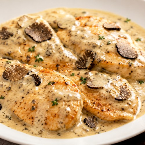 Frango Cremoso com Molho de Trufa