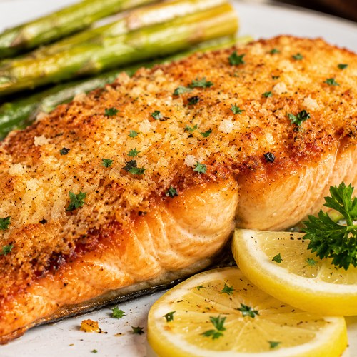 Salmão Crocante com Parmesão